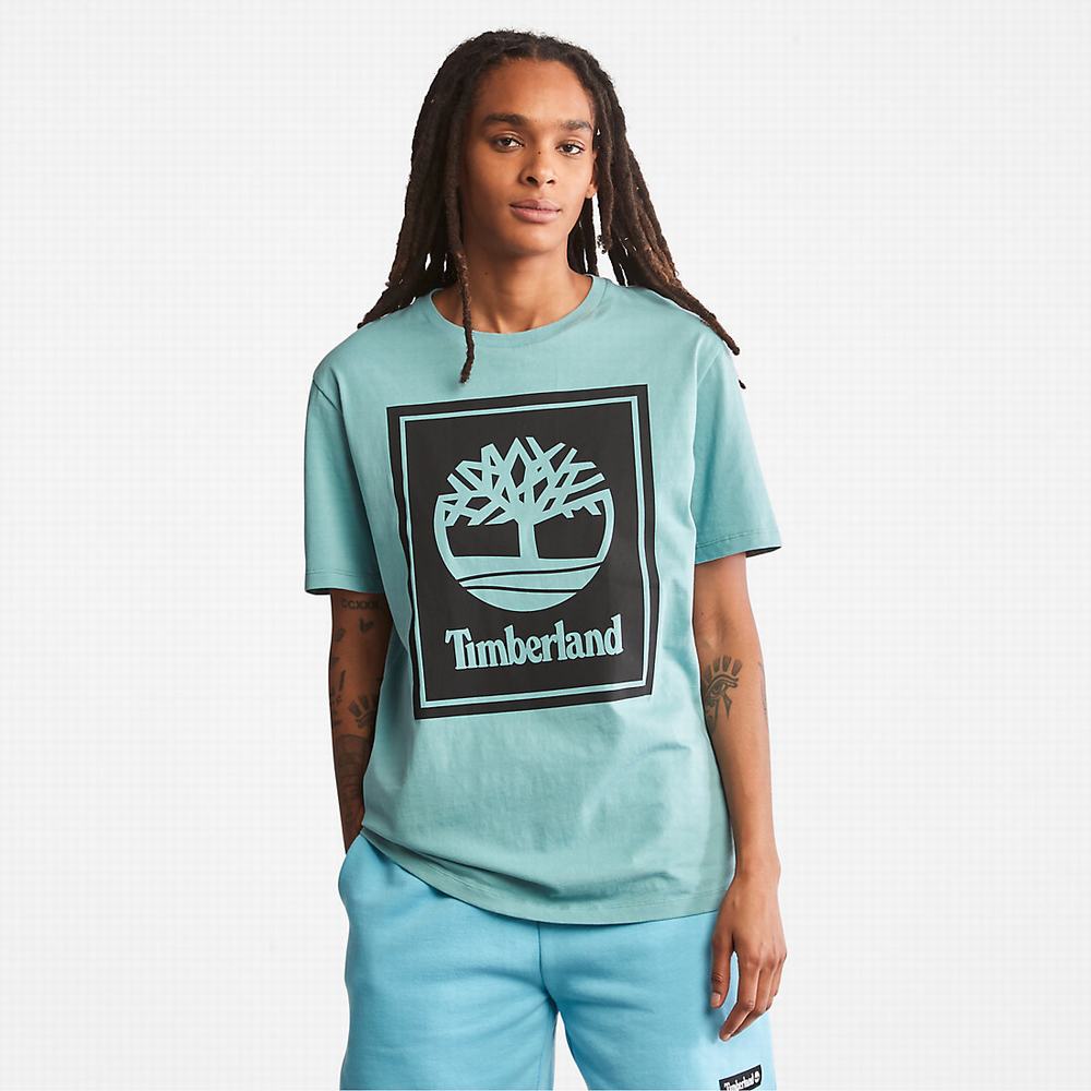 Pánské Tričko Timberland Tree Logo T-Shirt Světle Blankyt | TI25160-839