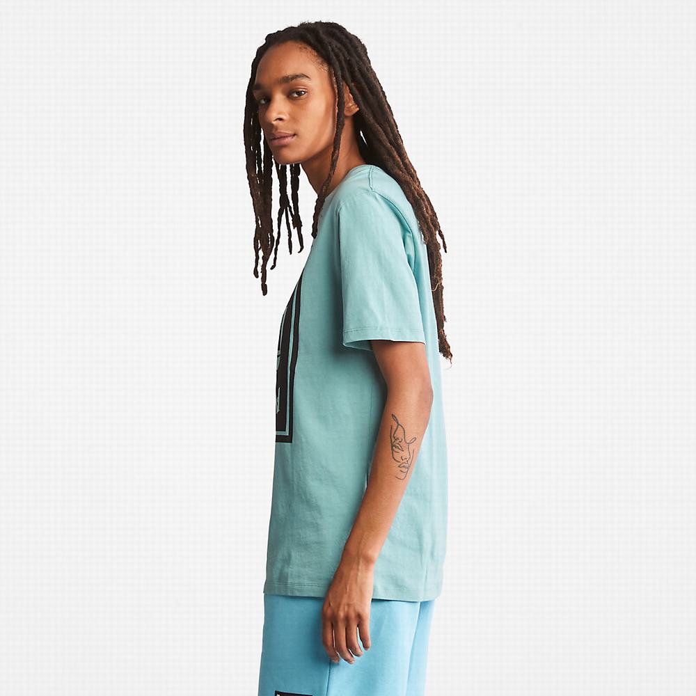 Pánské Tričko Timberland Tree Logo T-Shirt Světle Blankyt | TI25160-839