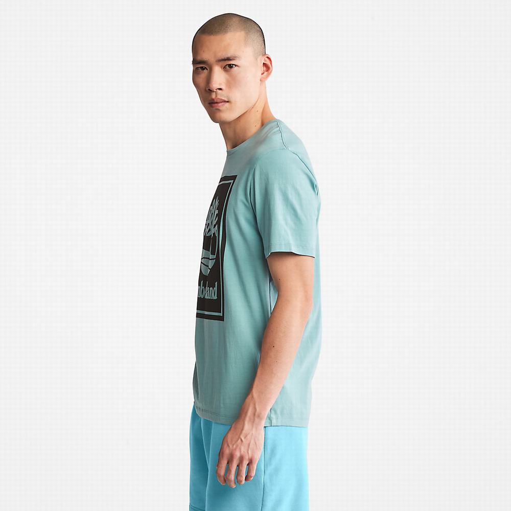Pánské Tričko Timberland Tree Logo T-Shirt Světle Blankyt | TI25160-839