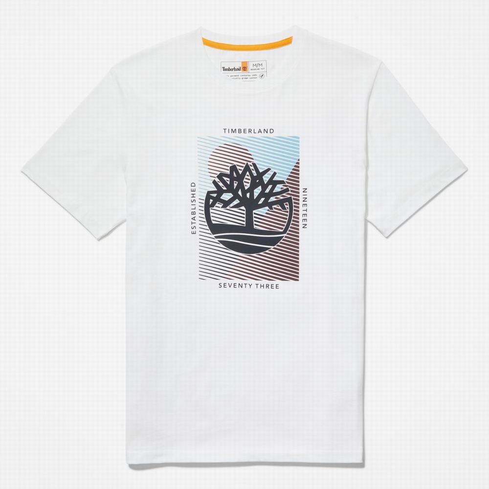 Pánské Tričko Timberland Tree-Logo T-Shirt Bílé | TI87391-052