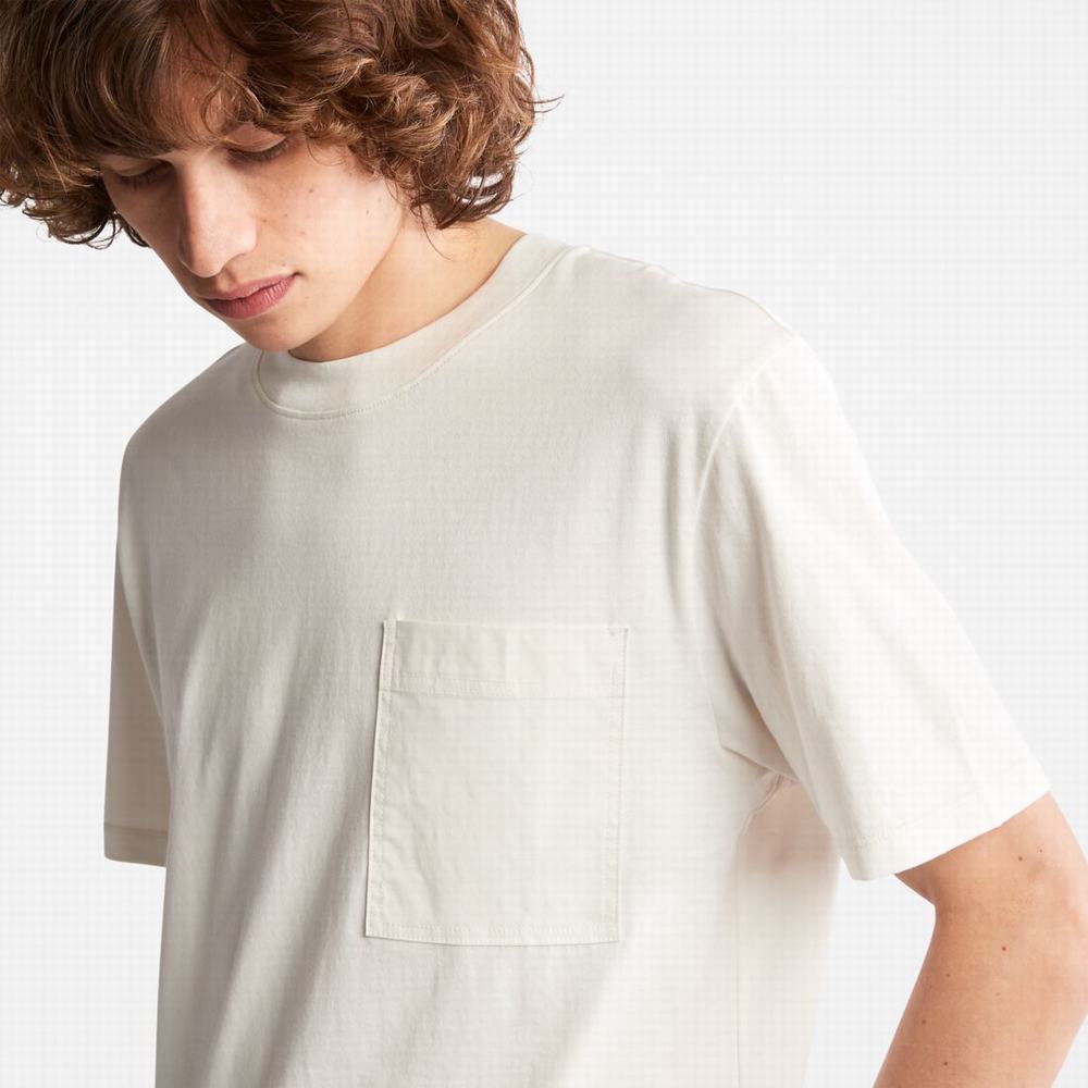 Pánské Tričko Timberland Utility Back-Graphic T-Shirt Bílé | TI60358-438