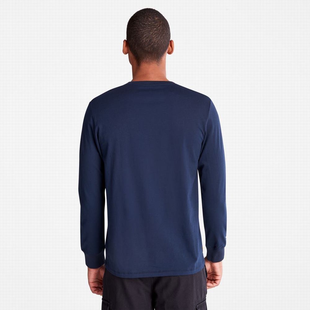 Pánské Tričko Timberland Vítr, Vody, Earth and Sky Long-Sleeve T-Shirt Tmavě Blankyt | TI17429-689