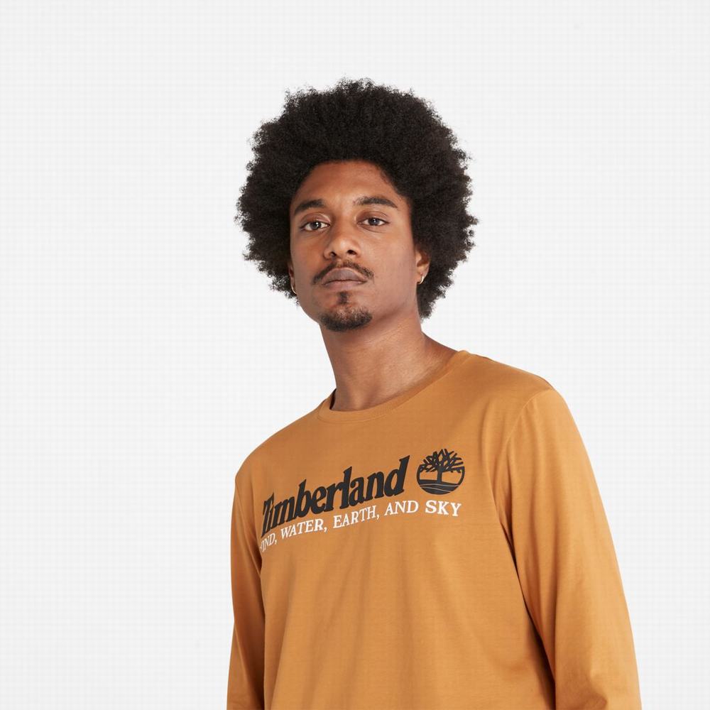 Pánské Tričko Timberland Vítr, Vody, Earth and Sky Long-Sleeve T-Shirt Hnědé | TI28465-782