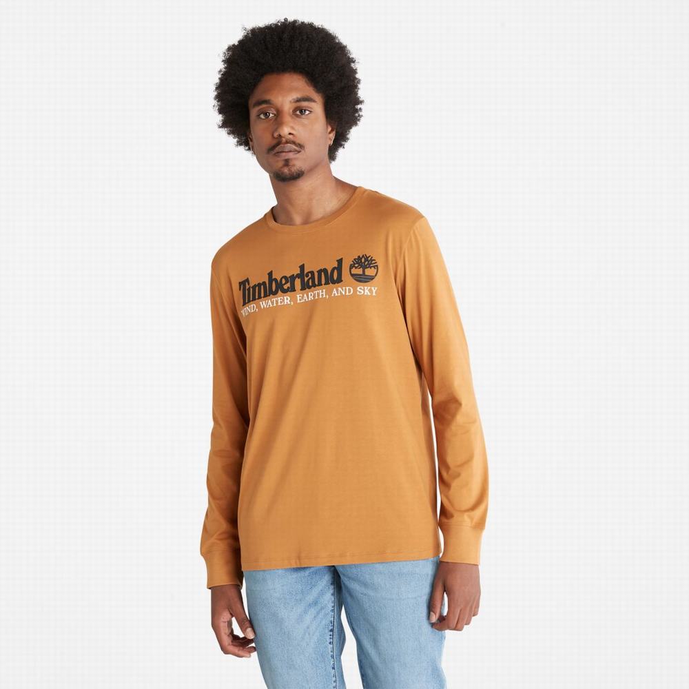 Pánské Tričko Timberland Vítr, Vody, Earth and Sky Long-Sleeve T-Shirt Hnědé | TI28465-782