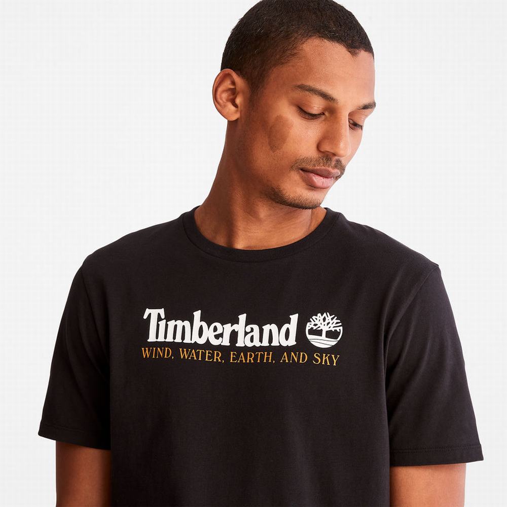 Pánské Tričko Timberland Vítr, Vody, Earth and Sky™ T-Shirt Černé | TI49513-641