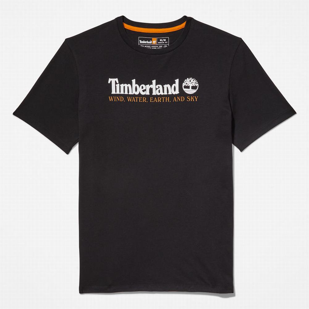 Pánské Tričko Timberland Vítr, Vody, Earth and Sky™ T-Shirt Černé | TI49513-641
