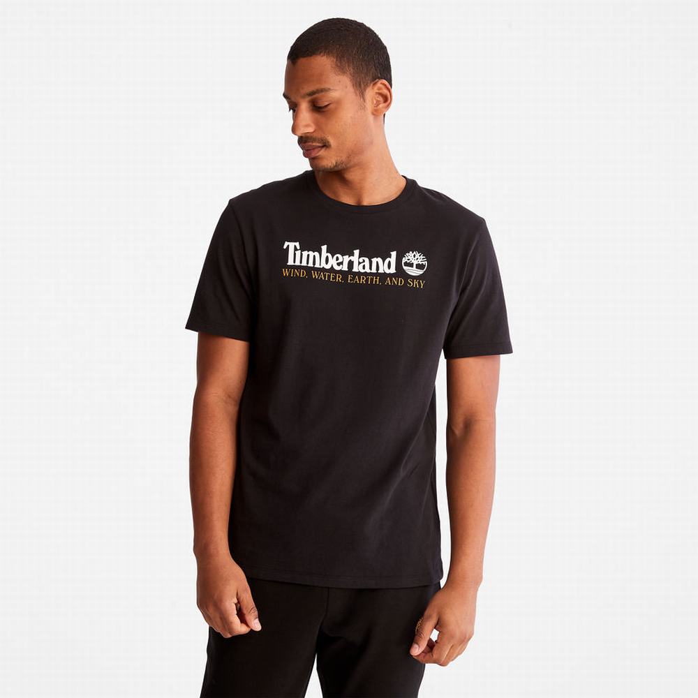 Pánské Tričko Timberland Vítr, Vody, Earth and Sky™ T-Shirt Černé | TI49513-641
