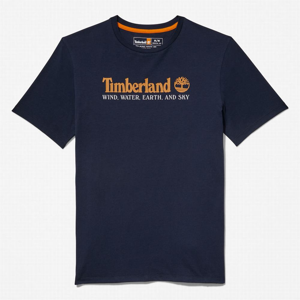 Pánské Tričko Timberland Vítr, Vody, Earth and Sky™ T-Shirt Tmavě Blankyt | TI68190-406
