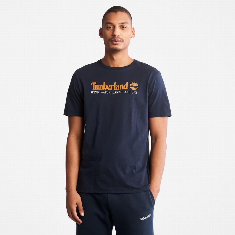 Pánské Tričko Timberland Vítr, Vody, Earth and Sky™ T-Shirt Tmavě Blankyt | TI68190-406