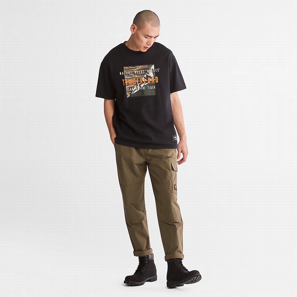 Pánské Tričko Timberland Year of the Tiger T-Shirt Černé | TI43207-964