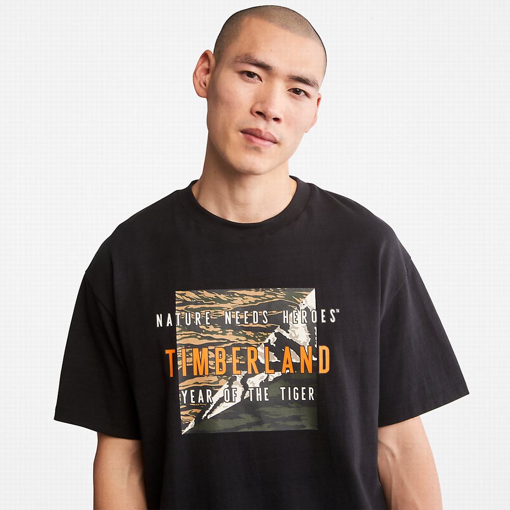 Pánské Tričko Timberland Year of the Tiger T-Shirt Černé | TI43207-964
