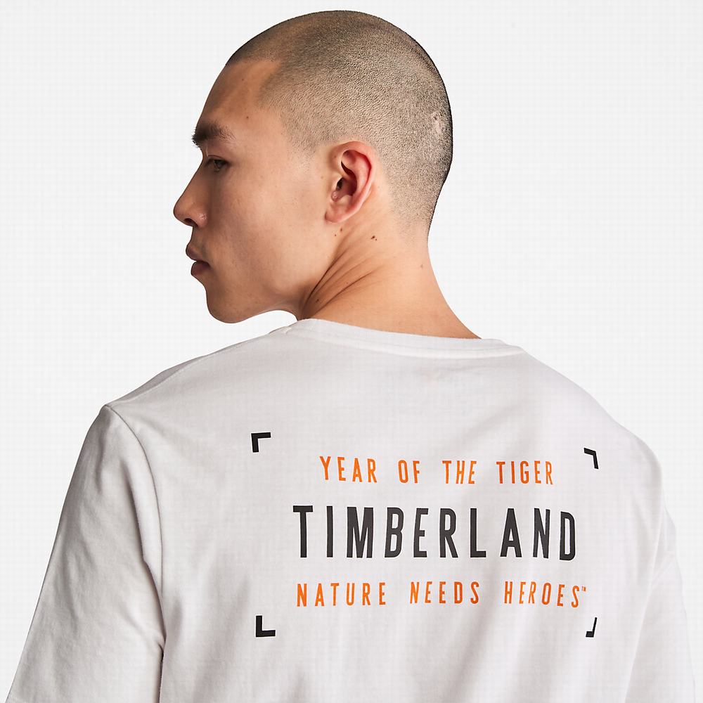 Pánské Tričko Timberland Year of the Tiger T-Shirt Bílé | TI84671-521