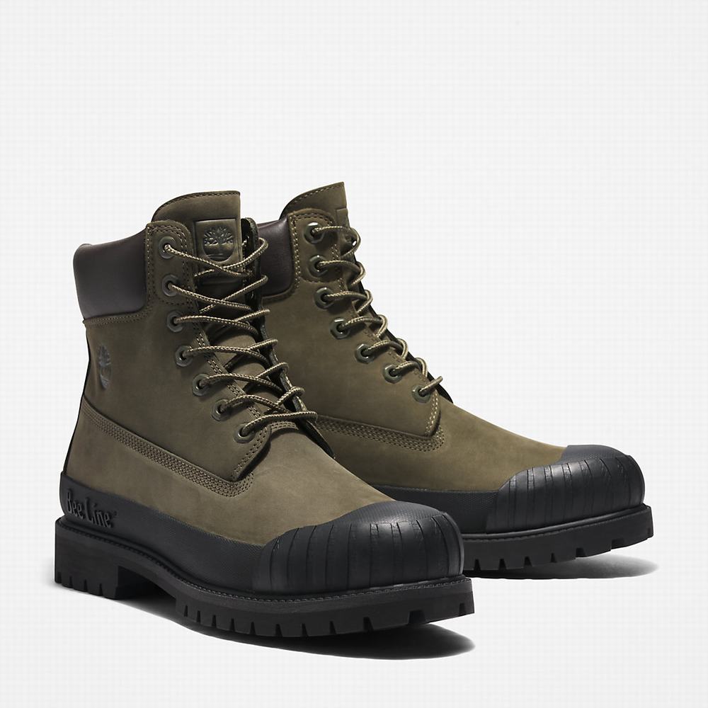 Pánské Zimní Boty Timberland Bee Line x Timberland® 6 Inch Rubber Špicí Tmavě Zelene Černé | TI29630-957