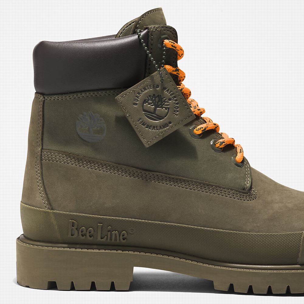 Pánské Zimní Boty Timberland Bee Line x Timberland® 6 Inch Rubber Špicí Tmavě Zelene | TI91576-087