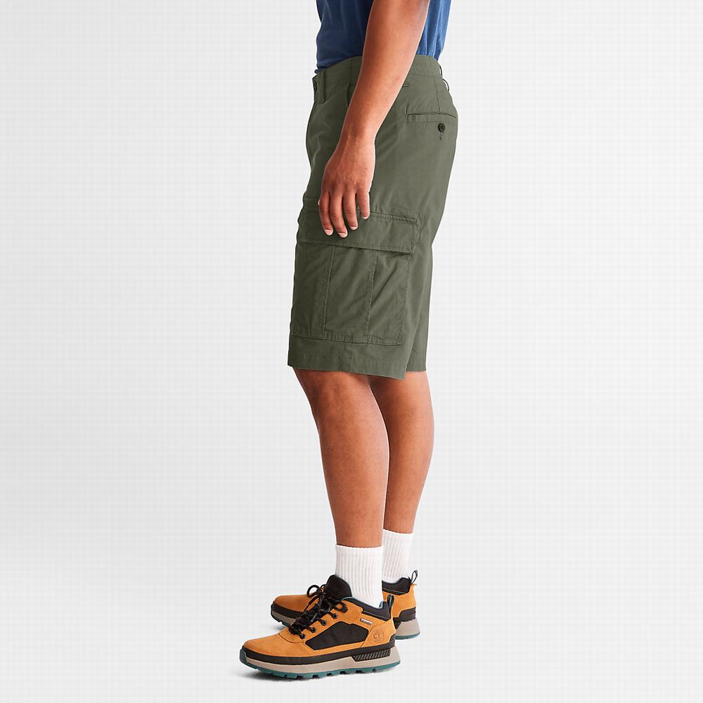 Pánské Šortky Timberland Poplin Cargo Tmavě Zelene | TI19048-902