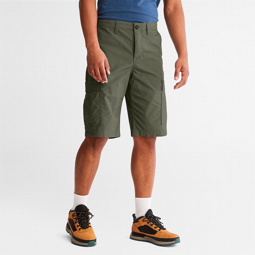 Pánské Šortky Timberland Poplin Cargo Tmavě Zelene | TI19048-902