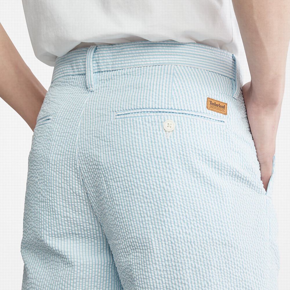 Pánské Šortky Timberland Seersucker Světle Blankyt | TI28960-542