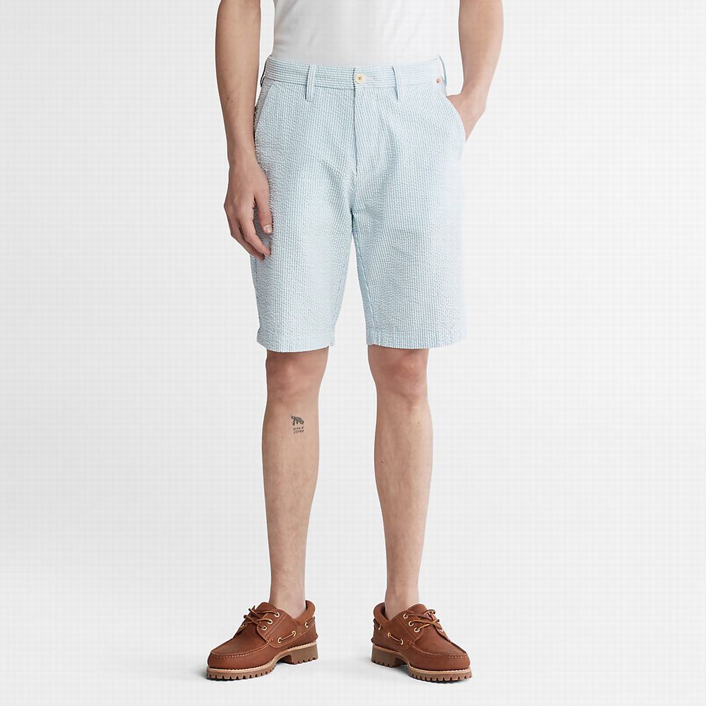 Pánské Šortky Timberland Seersucker Světle Blankyt | TI28960-542