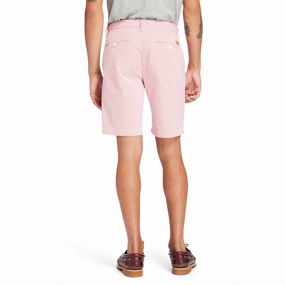 Pánské Šortky Timberland Seersucker Červené | TI62547-784
