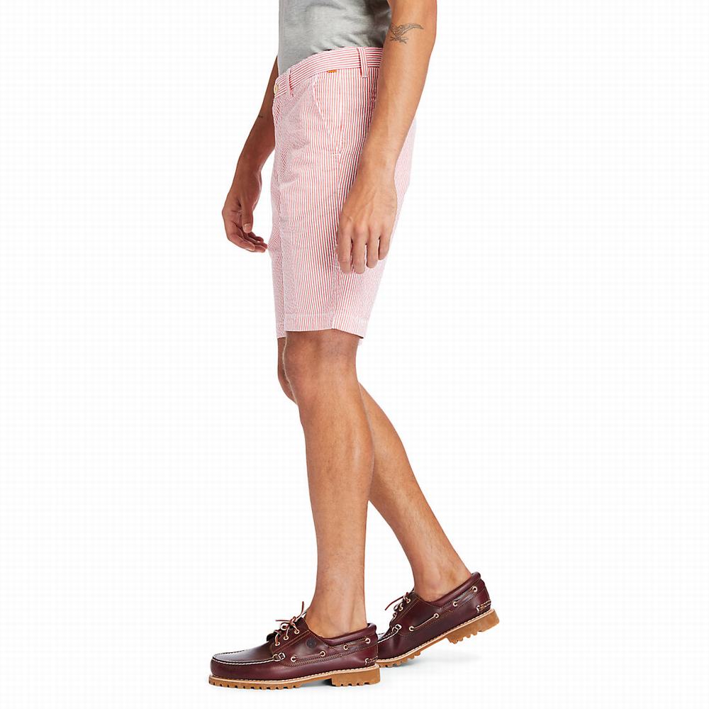 Pánské Šortky Timberland Seersucker Červené | TI62547-784