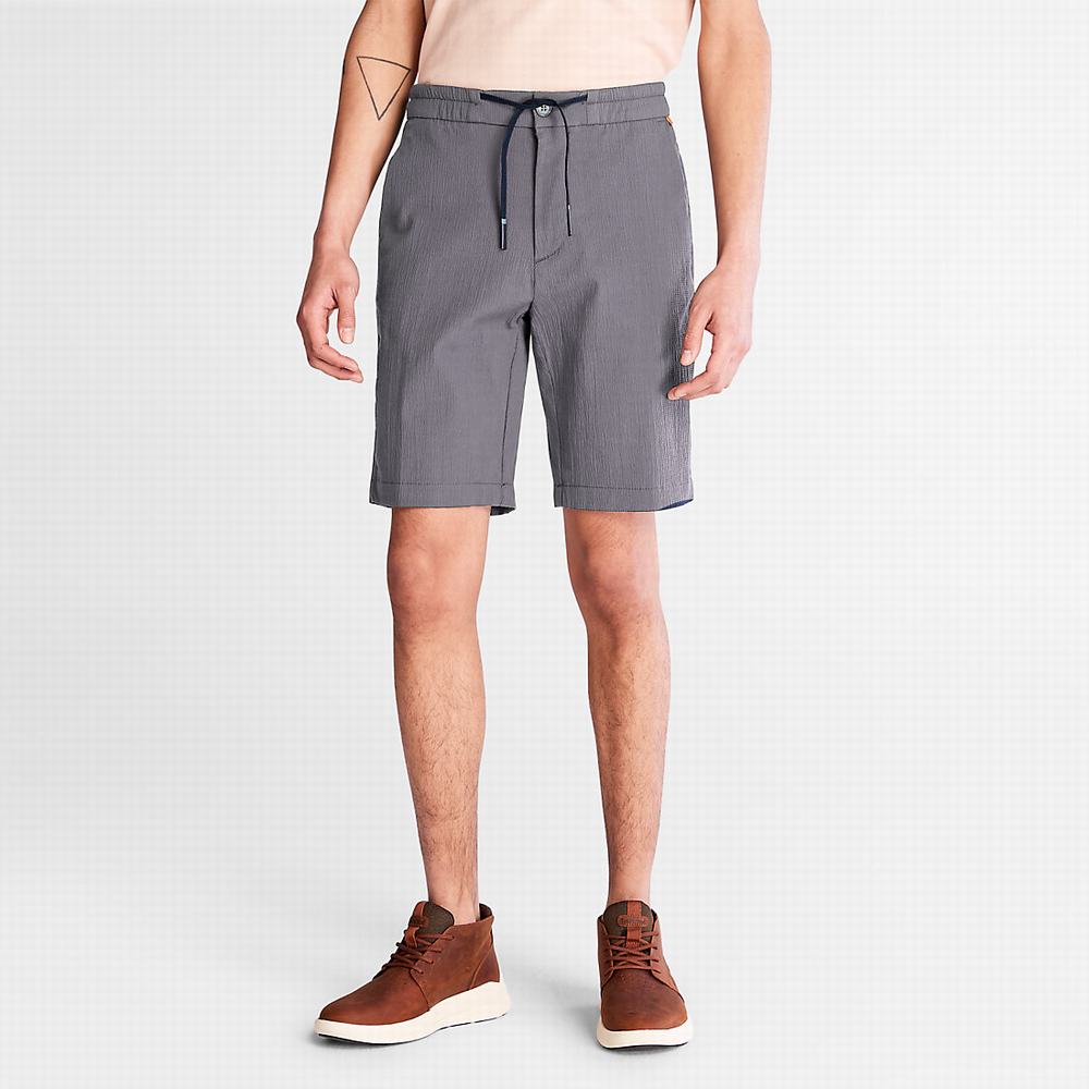 Pánské Šortky Timberland Squam Lake Seersucker Tmavě Šedé | TI40519-140
