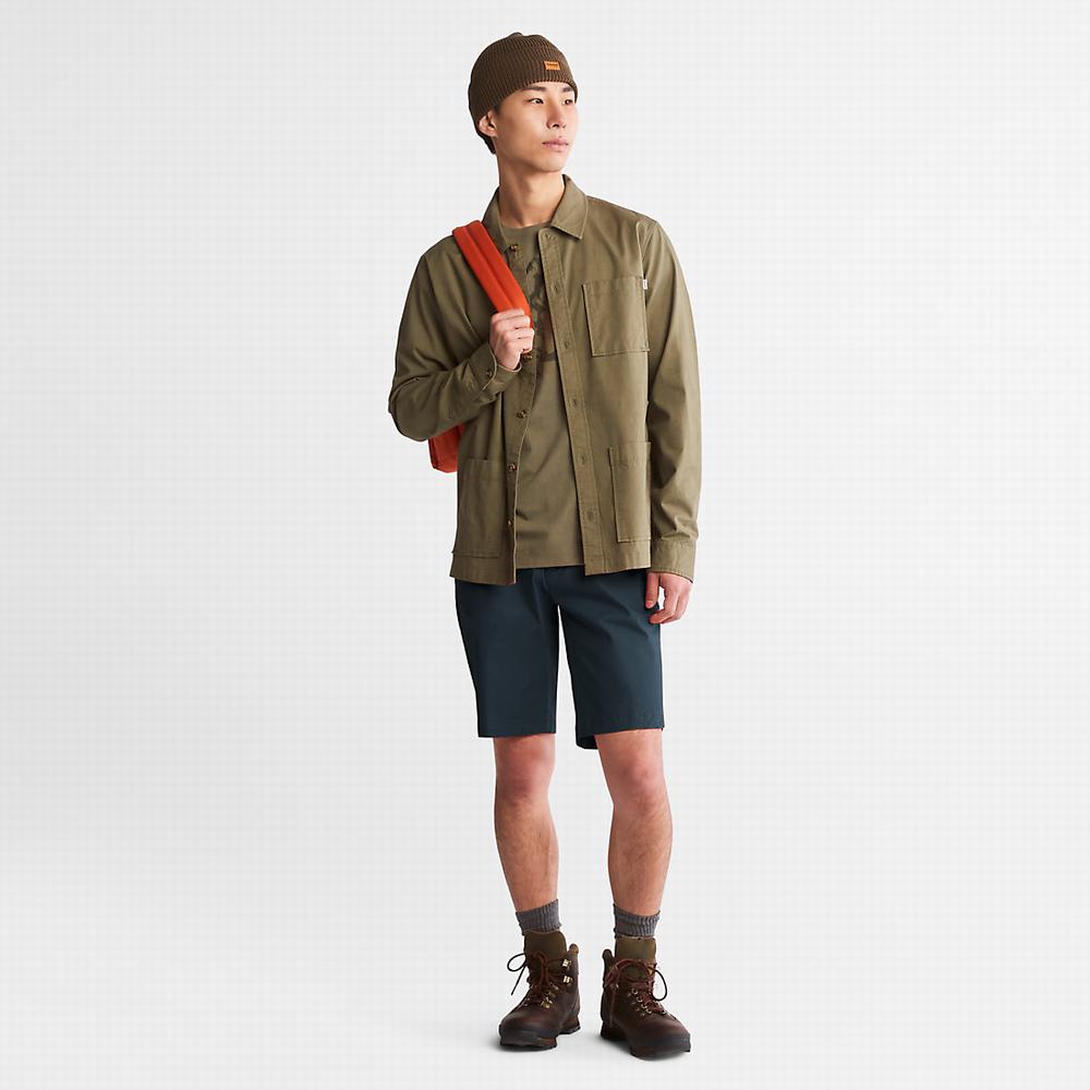 Pánské Šortky Timberland Squam Lake Stretch Chino Tmavě Blankyt | TI73214-741