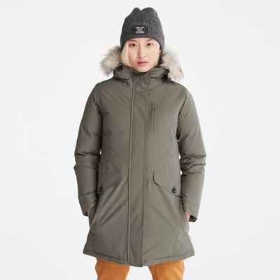 Dámské Bundy Parka Timberland DryVent™ Waterproof Tmavě Zelene | TI82704-247