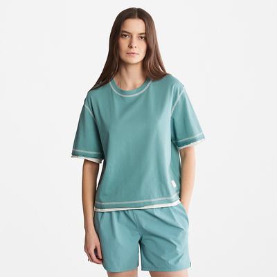 Dámské Tričko Timberland Anti-Odour Supima® Bavlněné T-Shirt Tyrkysové | TI60291-743