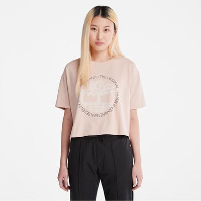 Dámské Tričko Timberland Cropped Logo T-Shirt Růžové | TI90743-842