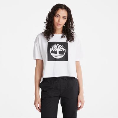 Dámské Tričko Timberland Cropped Logo T-Shirt Bílé | TI90837-697