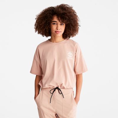 Dámské Tričko Timberland Cropped T-Shirt with Drawstring Hem T-Shirt Růžové | TI24879-103