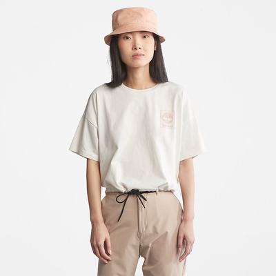 Dámské Tričko Timberland Cropped T-Shirt with Drawstring Hem T-Shirt Bílé | TI76491-903
