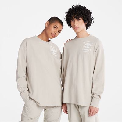 Dámské Tričko Timberland Heavyweight Back-Graphic Long-Sleeve T-Shirt Taupe | TI78304-408