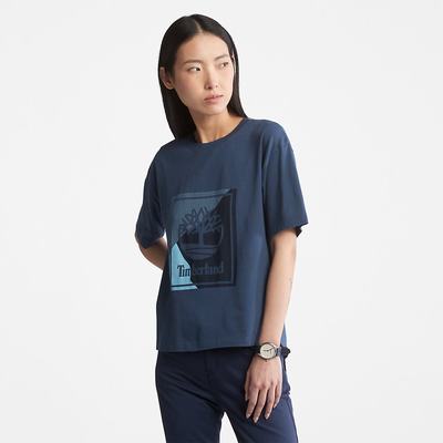 Dámské Tričko Timberland Logo Graphic T-Shirt Tmavě Blankyt | TI13857-230