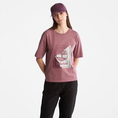 Dámské Tričko Timberland Logo Graphic T-Shirt Růžové | TI26578-206