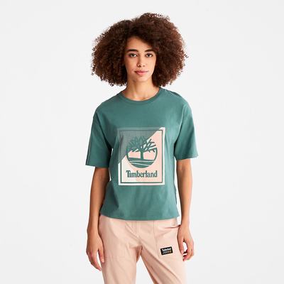 Dámské Tričko Timberland Logo Graphic T-Shirt Tyrkysové | TI38490-792