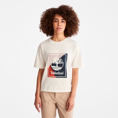 Dámské Tričko Timberland Logo Graphic T-Shirt Bílé | TI80542-905