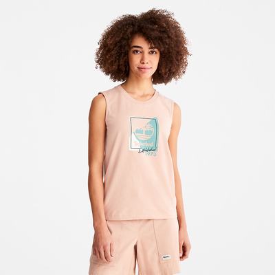 Dámské Tričko Timberland Logo Tank Top Růžové | TI48615-769