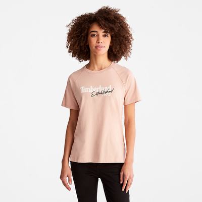 Dámské Tričko Timberland Raglan-sleeve Logo T-Shirt Růžové | TI49215-736