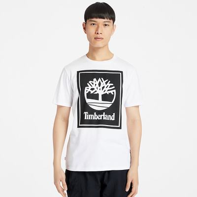 Dámské Tričko Timberland Stack Logo T-Shirt Bílé | TI51346-624