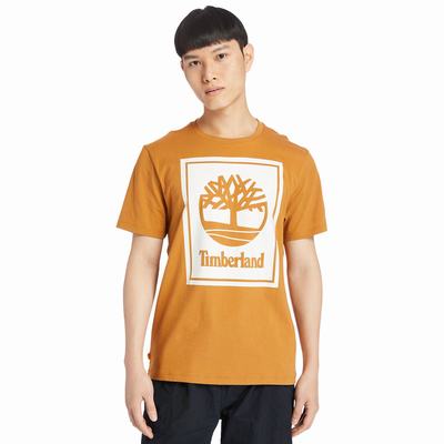 Dámské Tričko Timberland Stack Logo T-Shirt Oranžové Bílé | TI96341-285