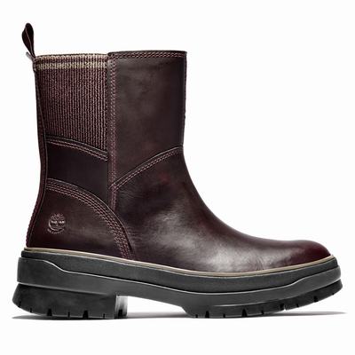 Dámské Zimní Boty Timberland Malynn Side-zip Vínové | TI87914-948