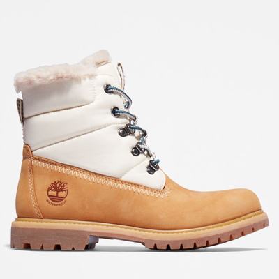 Dámské Zimní Boty Timberland Premium 6-Inch Waterproof Puffer Hnědé Bílé | TI34951-185