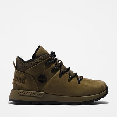 Dětské Trekové Boty Timberland Sprint Trekker Mid Zelene | TI90376-271