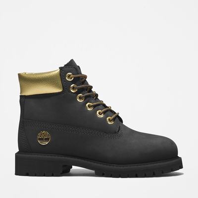 Dětské Zimní Boty Timberland Premium 6-Inch Waterproof Černé Zlaté | TI38097-278