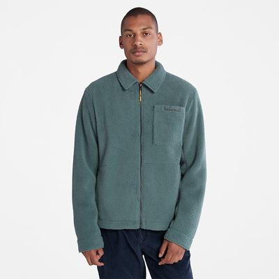 Pánské Bundy Timberland Fleece Overshirt Zelene | TI14973-359