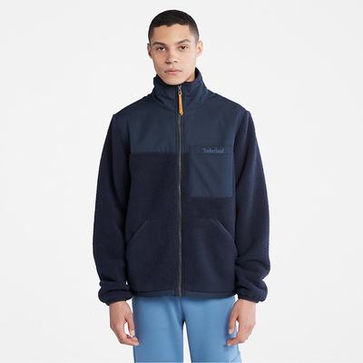 Pánské Bundy Timberland High-Pile Zip-Front Fleece Tmavě Blankyt | TI45102-035