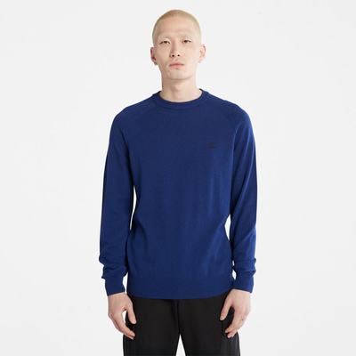 Pánské Jumpers Timberland Crewneck Raglan Tmavě Blankyt | TI69035-041