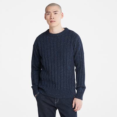 Pánské Jumpers Timberland Textured Crewneck Tmavě Blankyt | TI26731-260