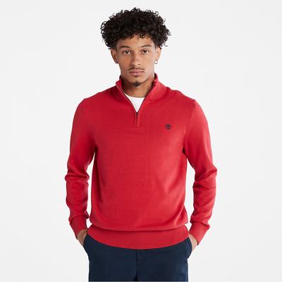 Pánské Jumpers Timberland Williams River Zip-neck Červené | TI35891-462